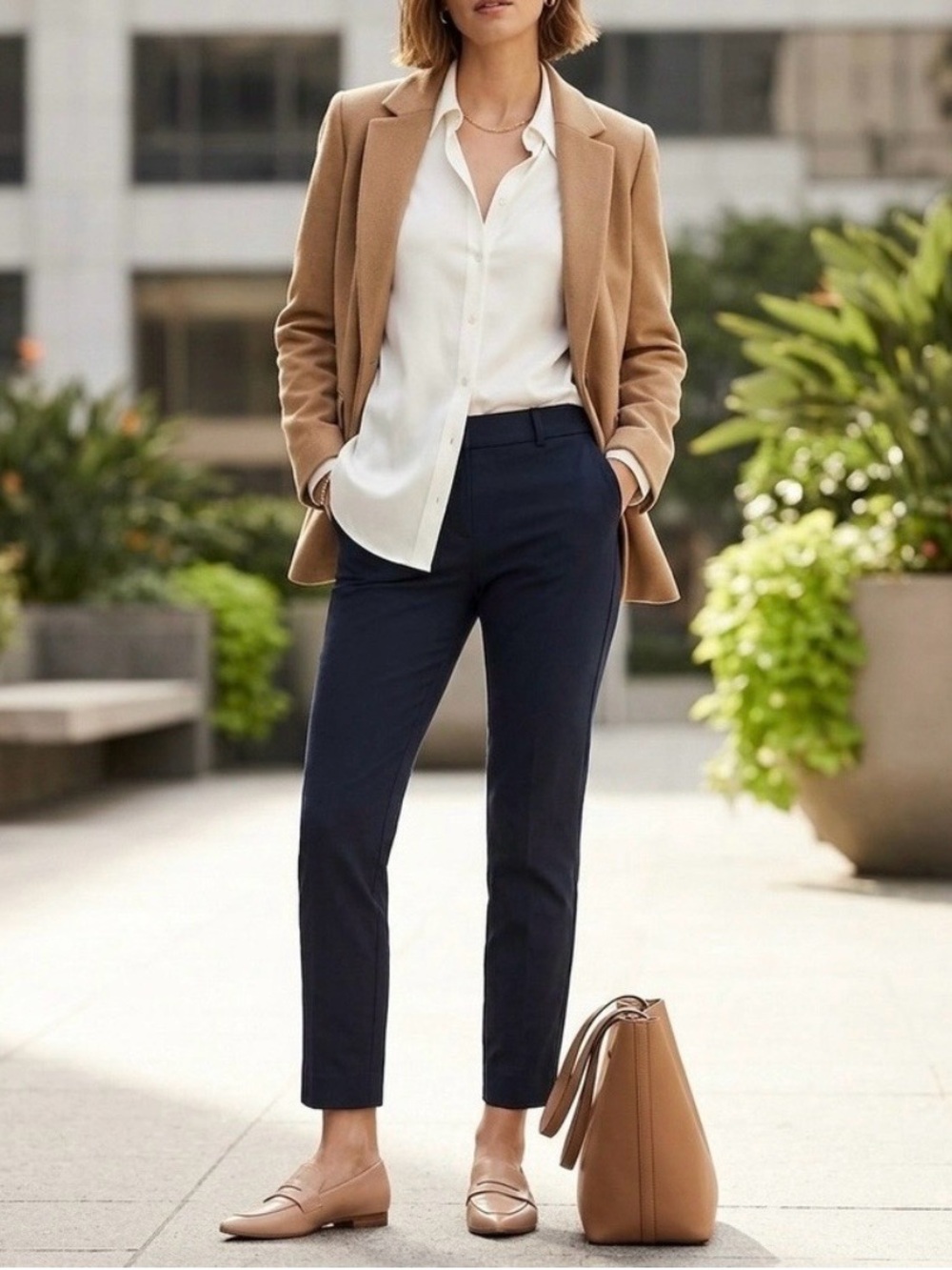 Banana Republic Navy Cropped Slim Ankle Pants